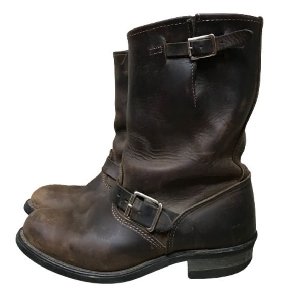 Frye Shoes - Frye Veronica Short Leather Moto Riding Boots Brown Boho 8.5